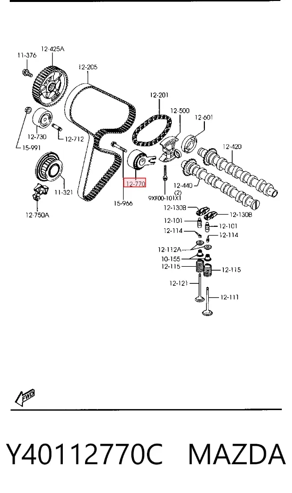 Tensor correa distribución Y40112770C Mazda