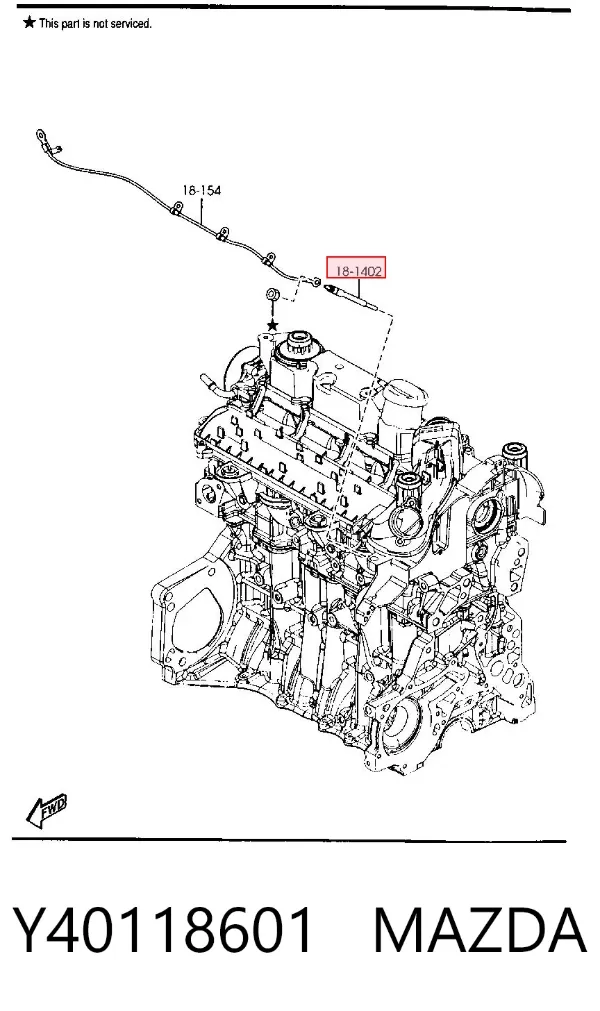 Bujía de precalentamiento Y40118601 Mazda