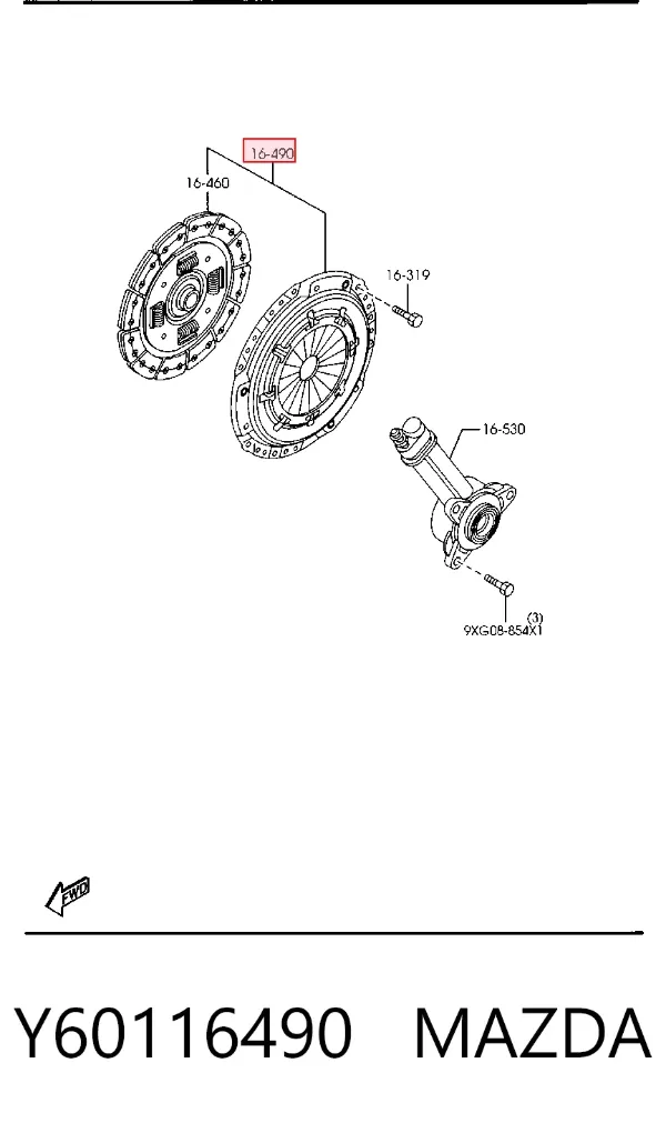 Embrague Y60116490 Mazda