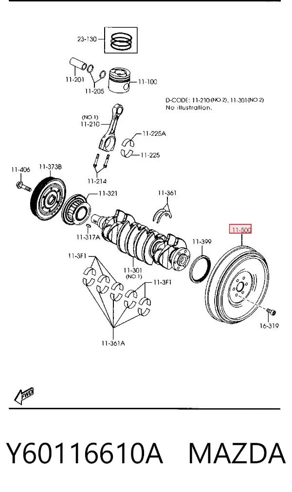 Volante motor Y60116610A Mazda