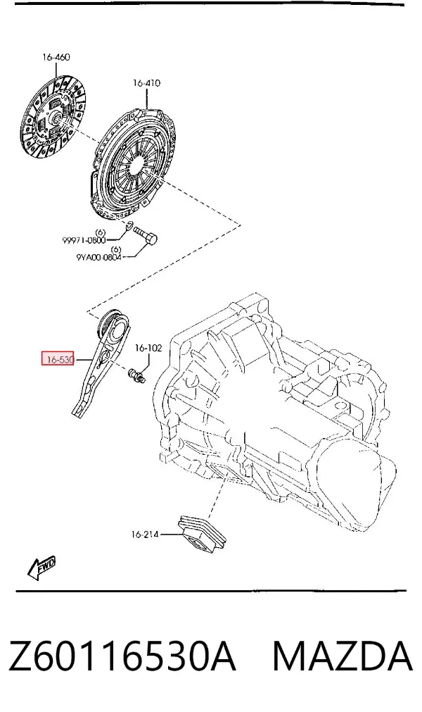 Cojinete de embrague Z60116530A Mazda
