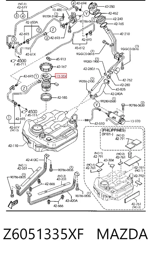 Bomba de gasolina Z6051335XF Mazda