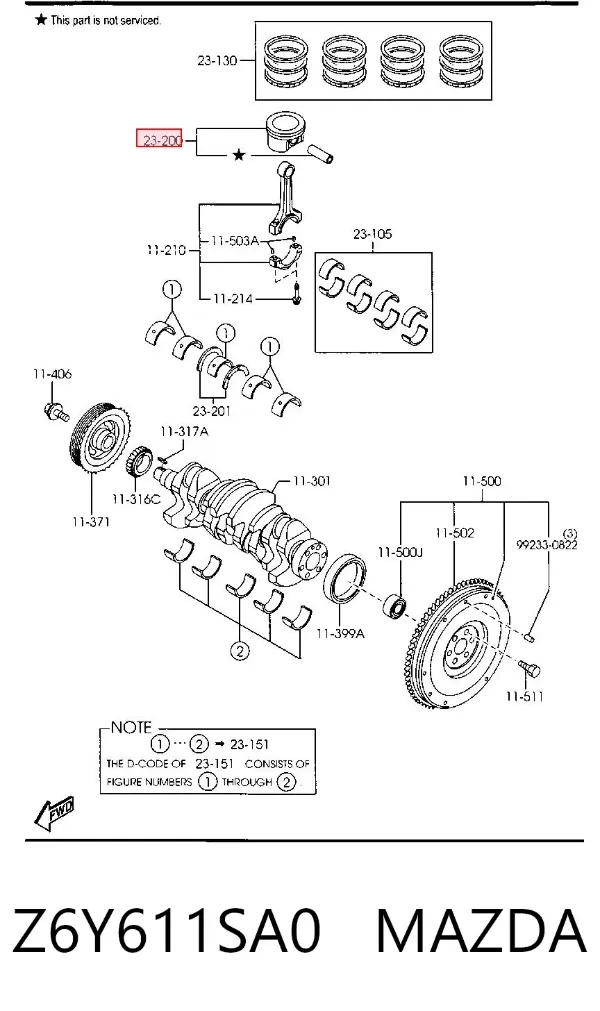 Juego de pistones para motor, STD Z6Y611SA0 Mazda