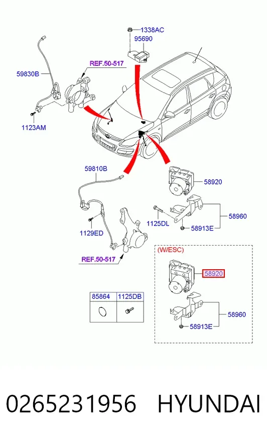 Módulo ABS 0265231956 Hyundai/Kia