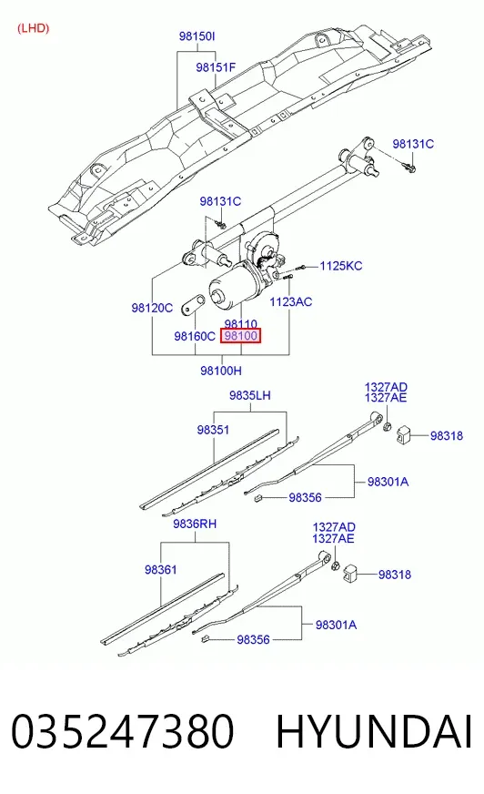 Motor limpiaparabrisas Hyundai Getz 