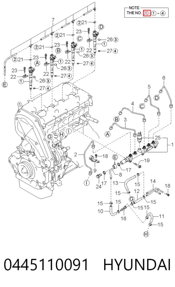 Inyector 0445110091 Hyundai/Kia