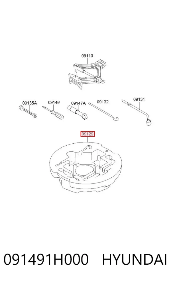 Caja de herramientas 091491H000 Hyundai/Kia
