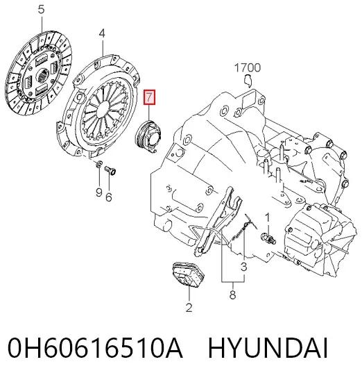 Cojinete de embrague 0H60616510A Hyundai/Kia