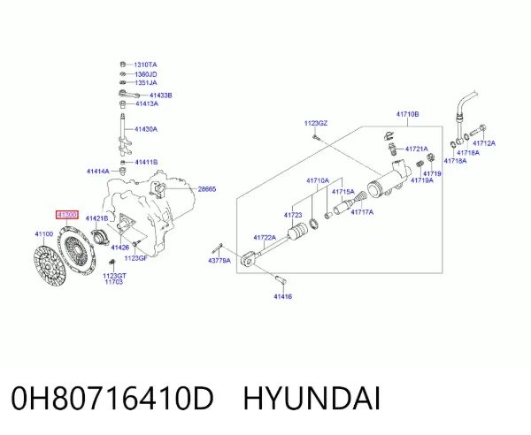 Plato de presión de embrague 0H80716410D Hyundai/Kia