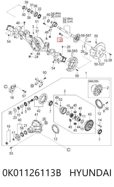 Perno de cubo HYUNDAI 0K01126113B