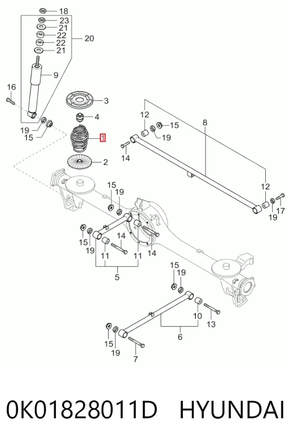 Muelle 0K01828011D Hyundai/Kia