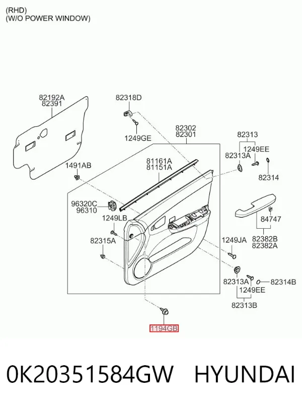  0K20351584GW Hyundai/Kia
