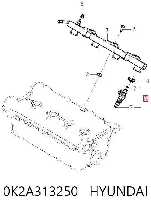 Inyector 0K2A313250 Hyundai/Kia
