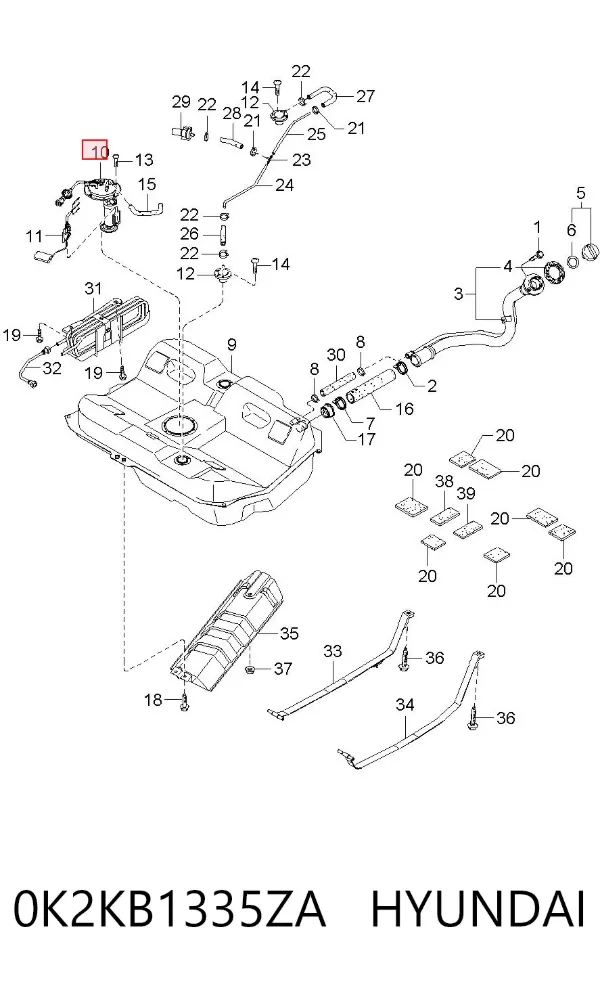 Elemento de turbina de la bomba de combustible 0K2KB1335ZA Hyundai/Kia