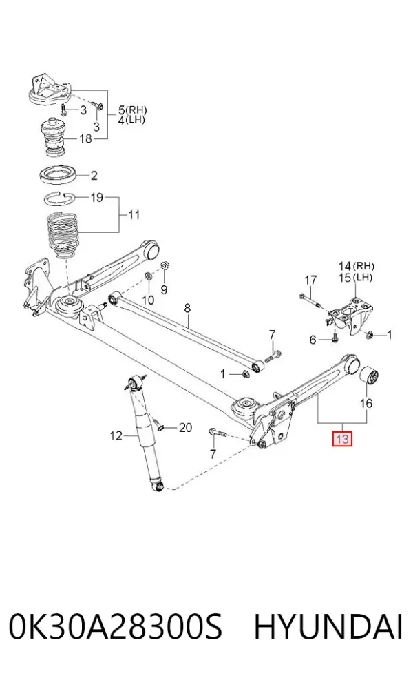 Puente trasero KIA Rio I