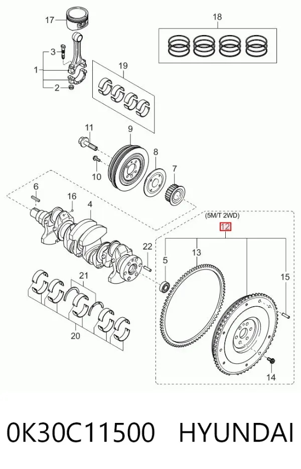 Volante motor KIA Rio I
