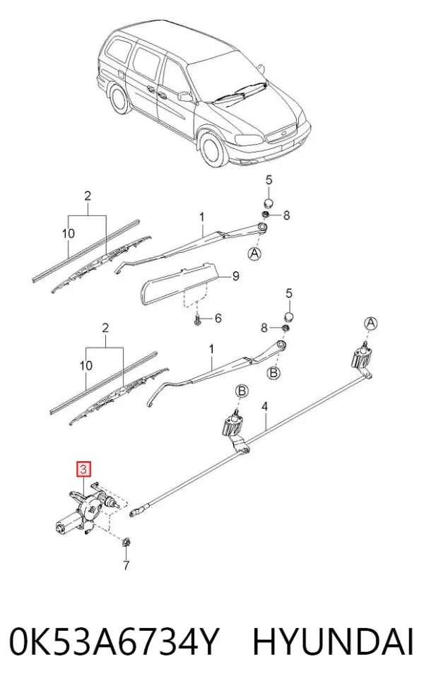 Motor limpiaparabrisas KIA Carnival II