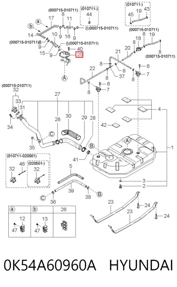 Aforador 0K54A60960A Hyundai/Kia