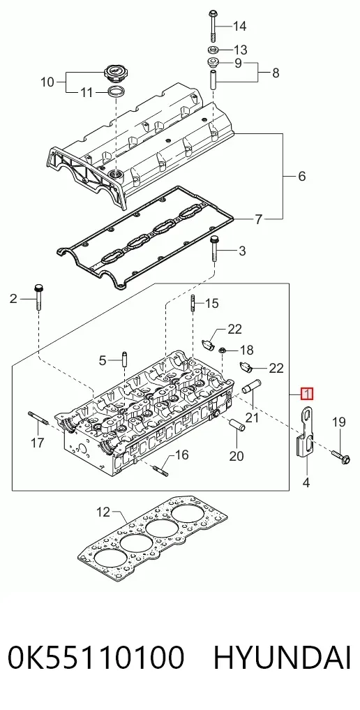Culata 0K55110100 Hyundai/Kia