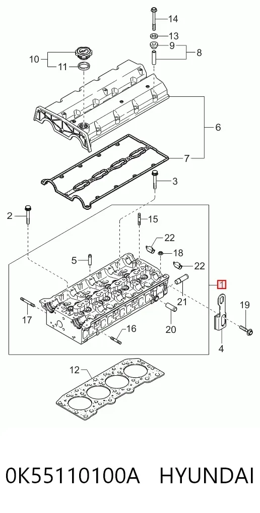 Culata 0K55110100A Hyundai/Kia