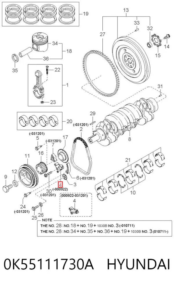 Tensor de cadena de distribución KIA Carnival II