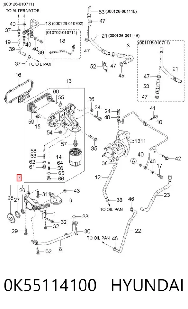 Bomba De Aceite 0K55114100 Hyundai/Kia