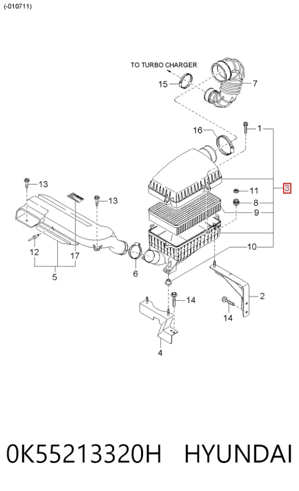 Caja del filtro de aire KIA Carnival I