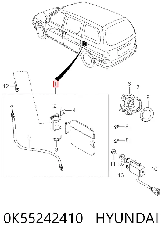 Tapa de la gasolina KIA Carnival I
