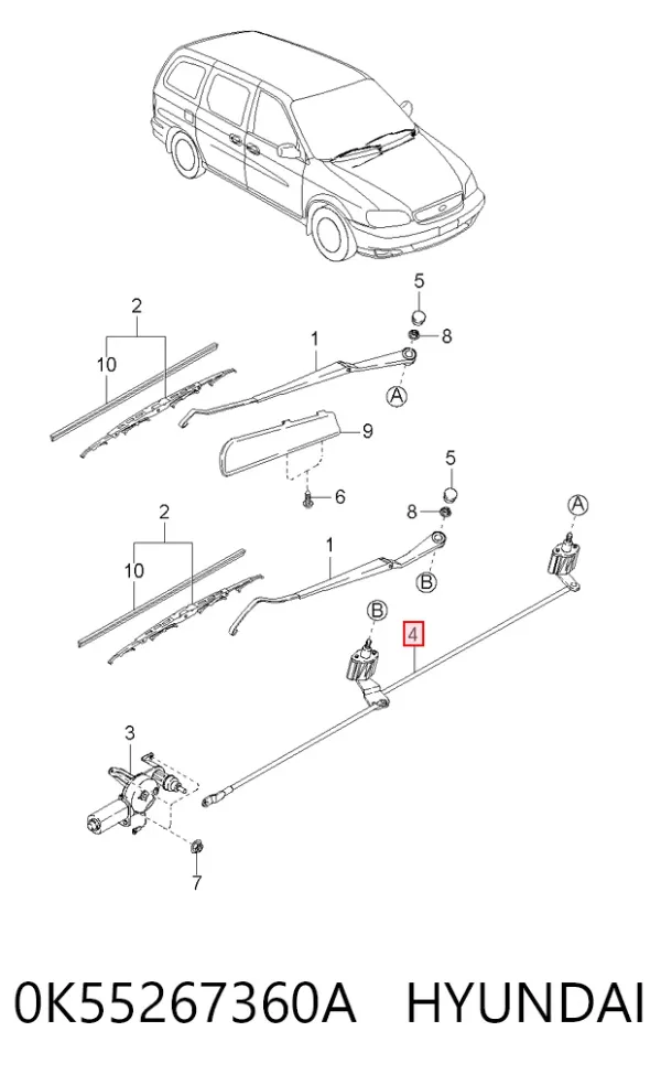 Varilla de limpiaparabrisas KIA Carnival I