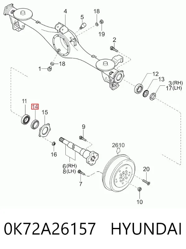 Cojinete de rueda 0K72A26157 Hyundai/Kia