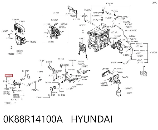 Bomba De Aceite 0K88R14100A Hyundai/Kia