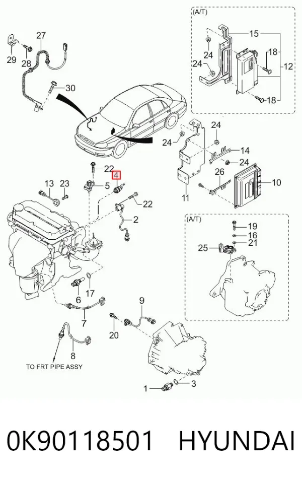 Sensor de presión de aceite 0K90118501 Hyundai/Kia