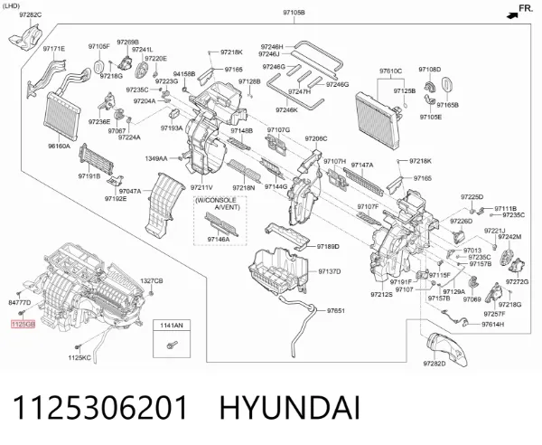 Tornillo (tuerca) de sujeción 1125306201 Hyundai/Kia