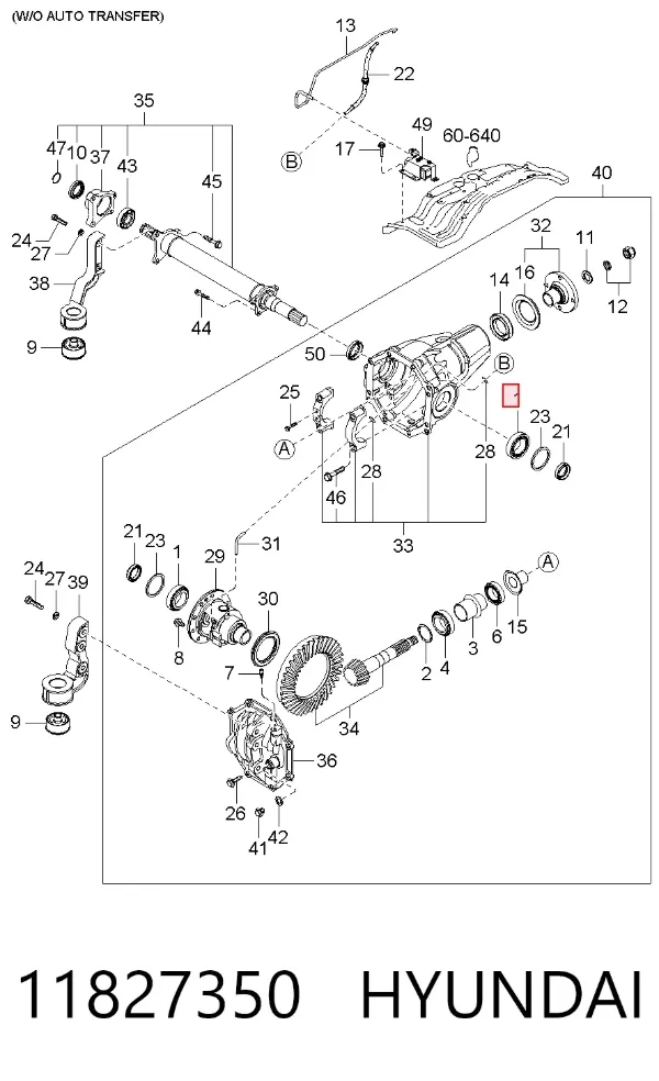 Cojinete del diferencial del eje trasero 11827350 Hyundai/Kia