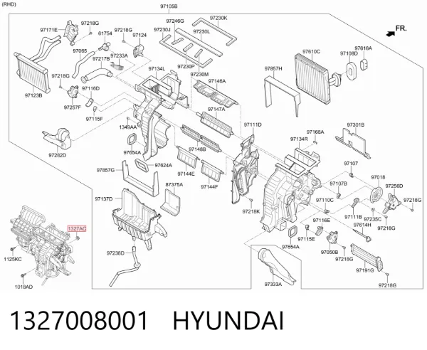 Tornillo (tuerca) de sujeción 1327008001 Hyundai/Kia