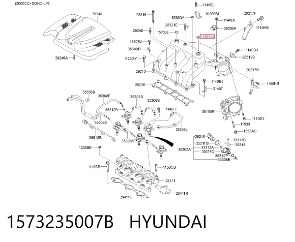 Tapa culata 1573235007B Hyundai/Kia
