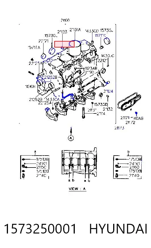 Tapa culata 1573250001 Hyundai/Kia