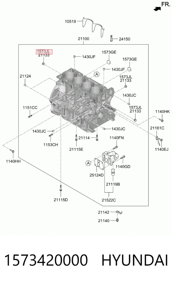 Tapa culata 1573420000 Hyundai/Kia