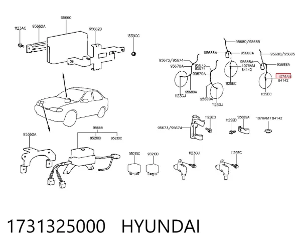 Tapón del suelo de la carrocería 1731325000 Hyundai/Kia
