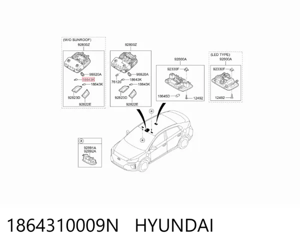 Luz matricula 1864310009N Hyundai/Kia