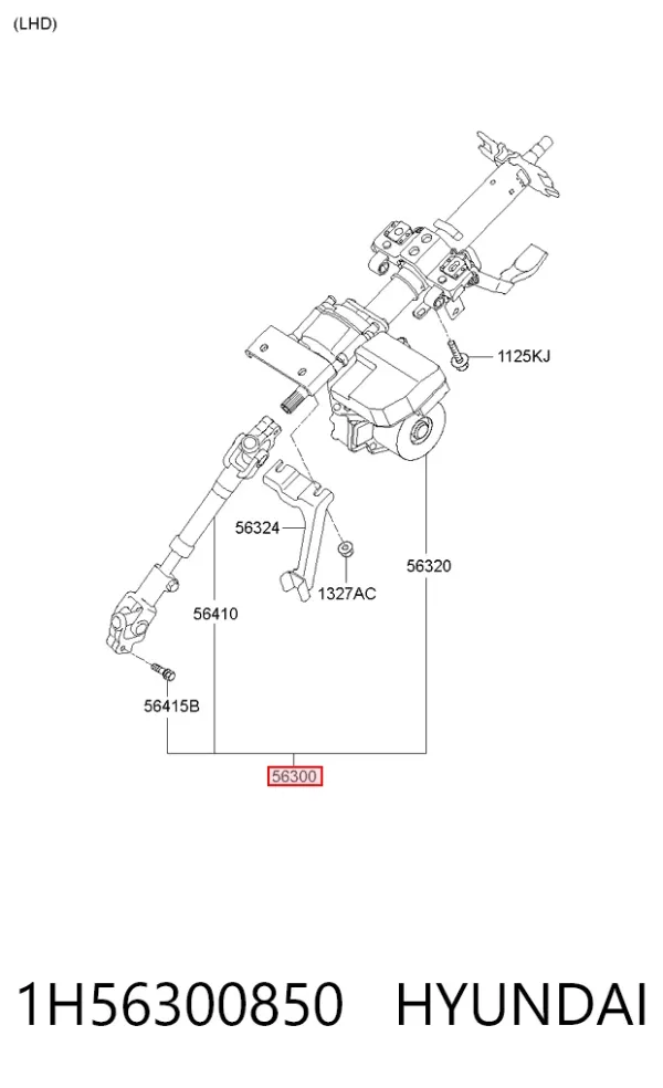 Columna dirección 1H56300850 Hyundai/Kia