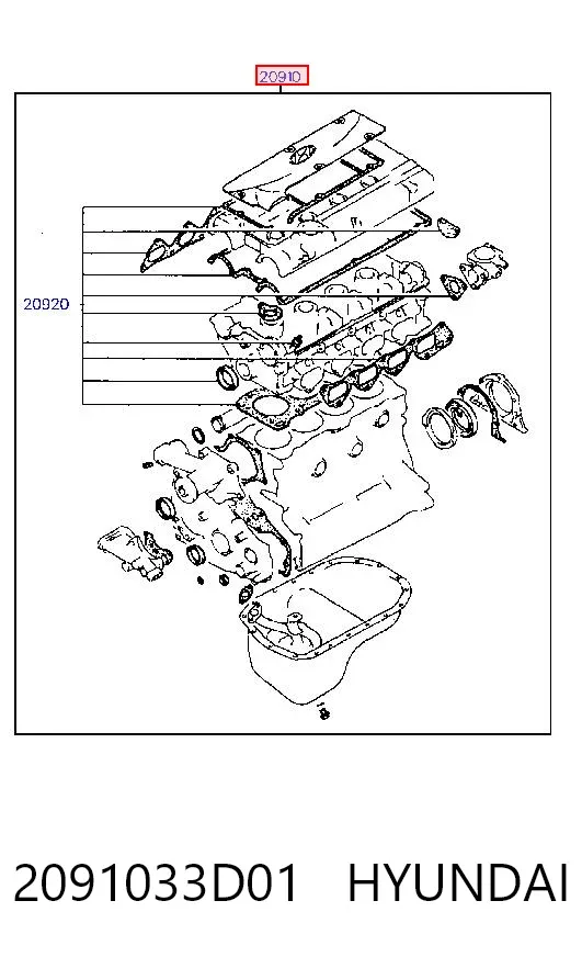 Juego de juntas para motor Hyundai Sonata III