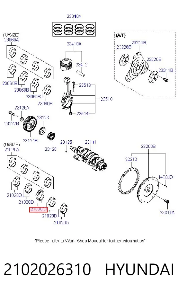 Juego de discos distanciador, cigüeñal, STD 2102026310 Hyundai/Kia