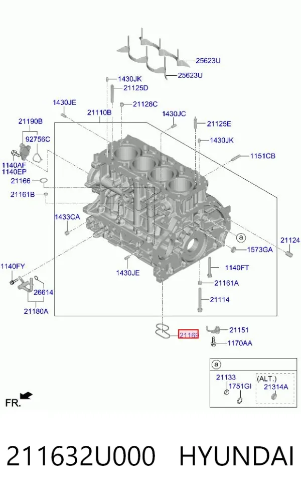 Anillo de sellado de la guía de la varilla de nivel de aceite del motor 211632U000 Hyundai/Kia