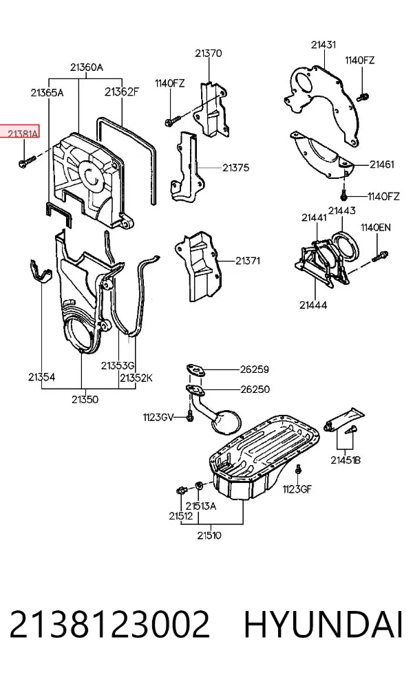 Bomba de agua 2138123002 Hyundai/Kia