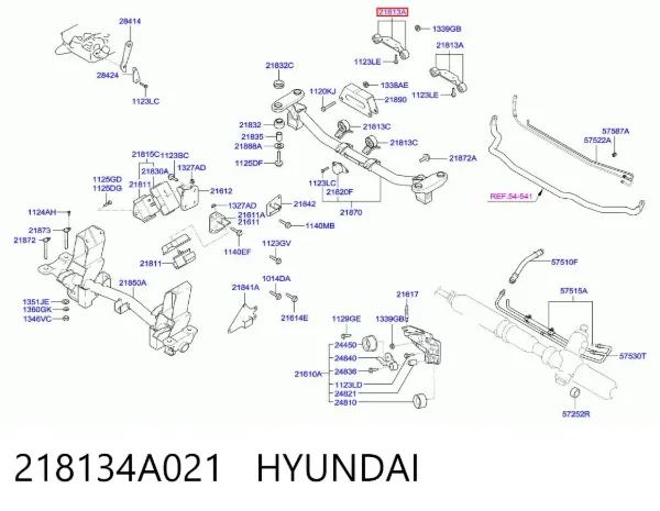 Soporte de motor trasero 218134A021 Hyundai/Kia