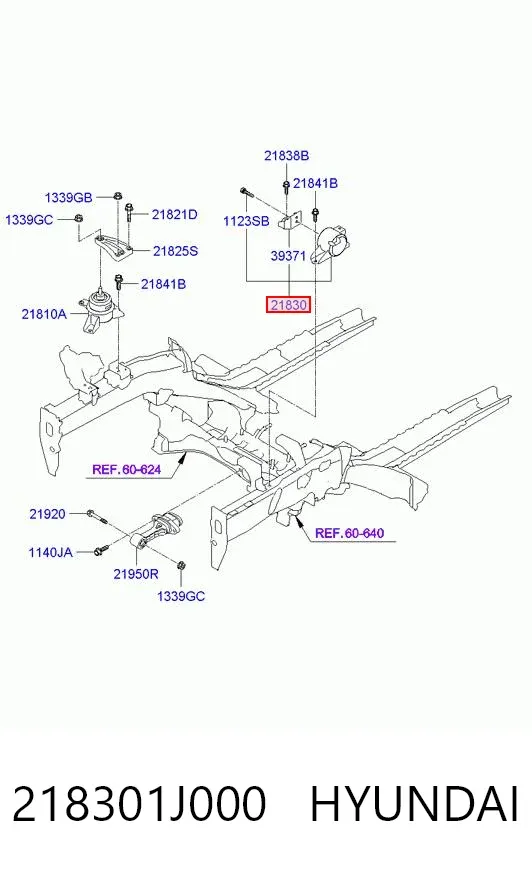 Soporte izquierdo del motor 218301J000 Hyundai/Kia