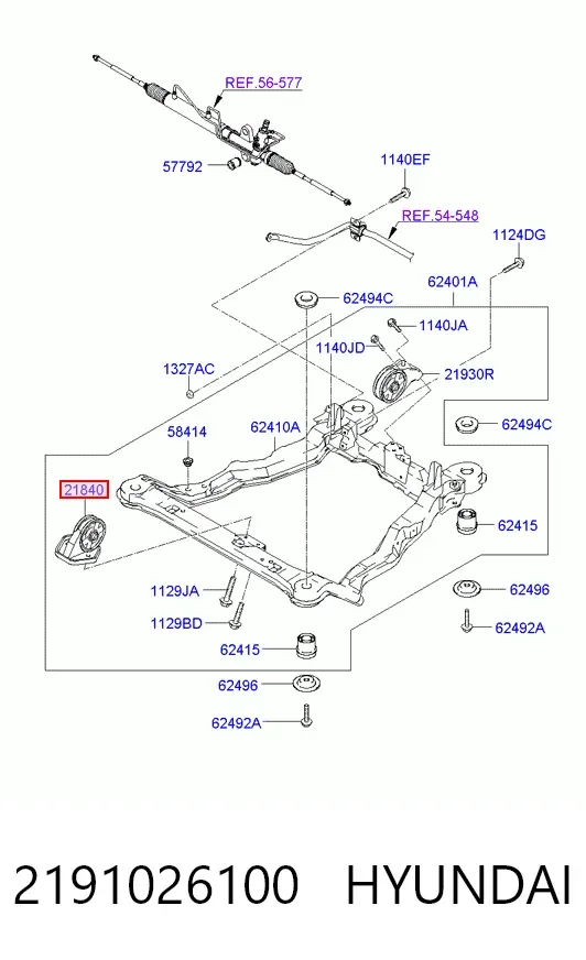 Soporte de motor delantero 2191026100 Hyundai/Kia
