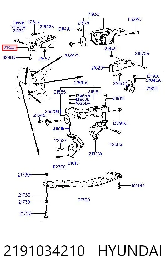 Soporte de motor delantero Hyundai Sonata III