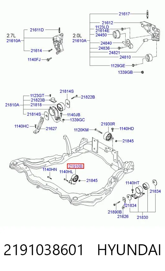 Soporte de motor delantero Hyundai Sonata IV
